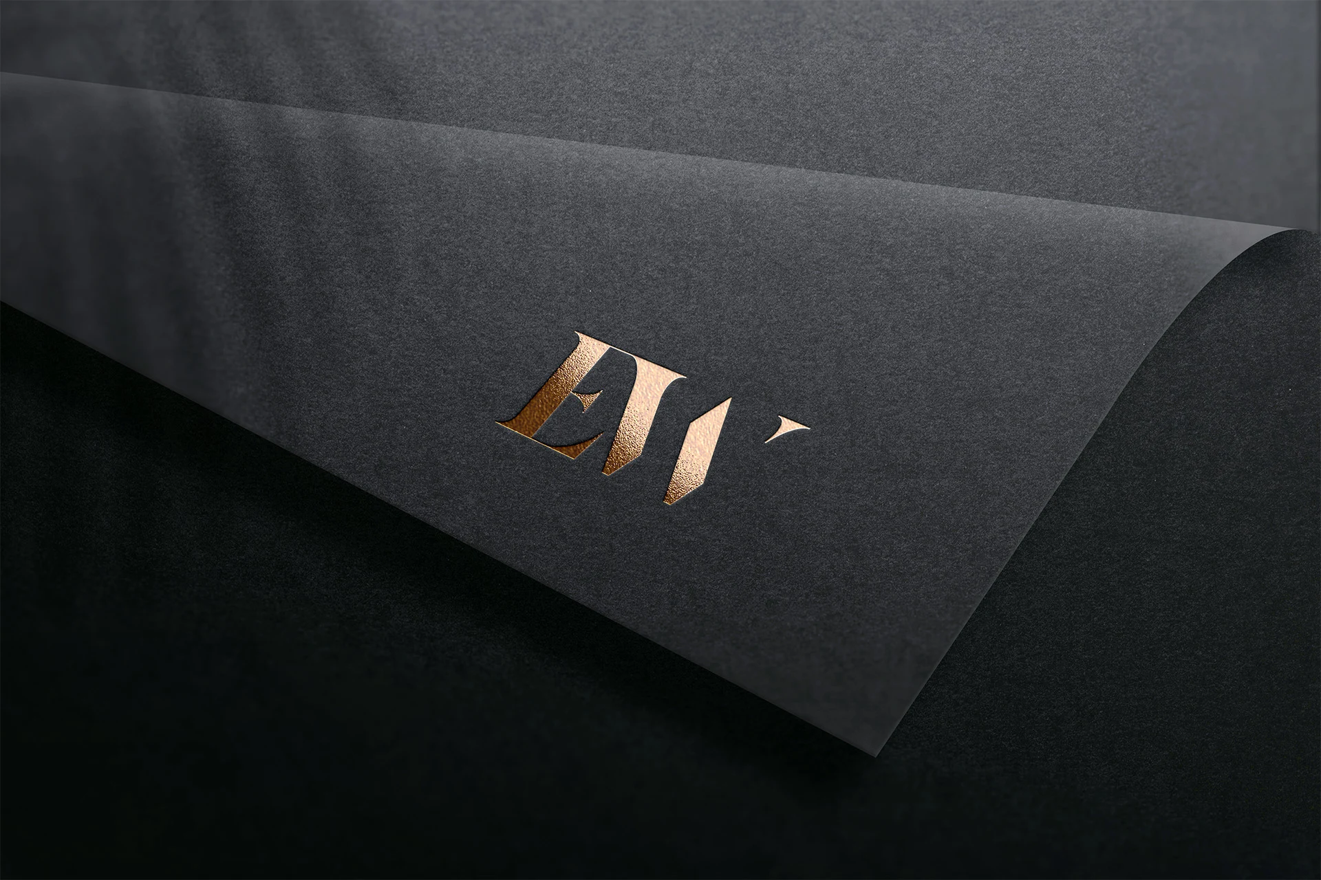 Elin Wyn Personal Training logo mark detail — close-up of the logo on a premium material surface, embossed or printed, feeling like an object