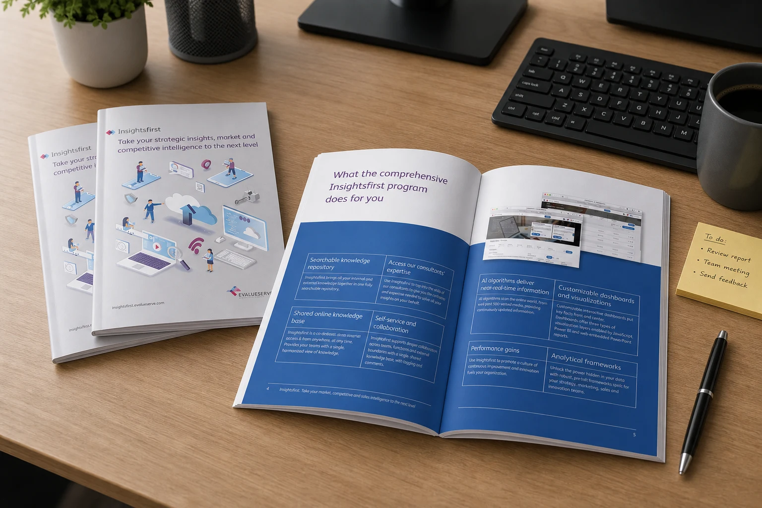 Evalueserve campaign advertising — digital or print execution showing the brand identity at campaign scale