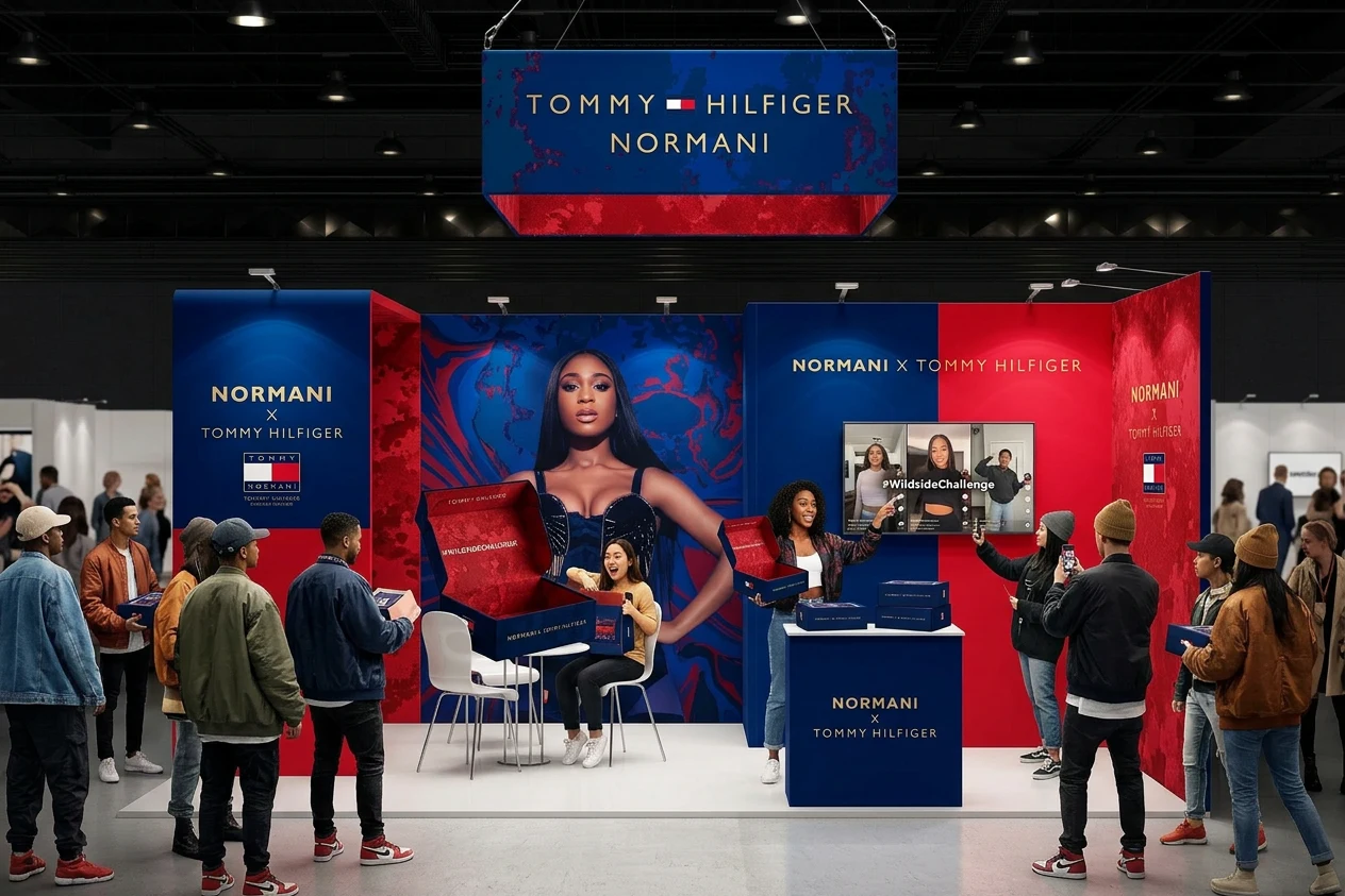 Tommy Hilfiger × Normani note cards and stickers — campaign branding on smaller formats